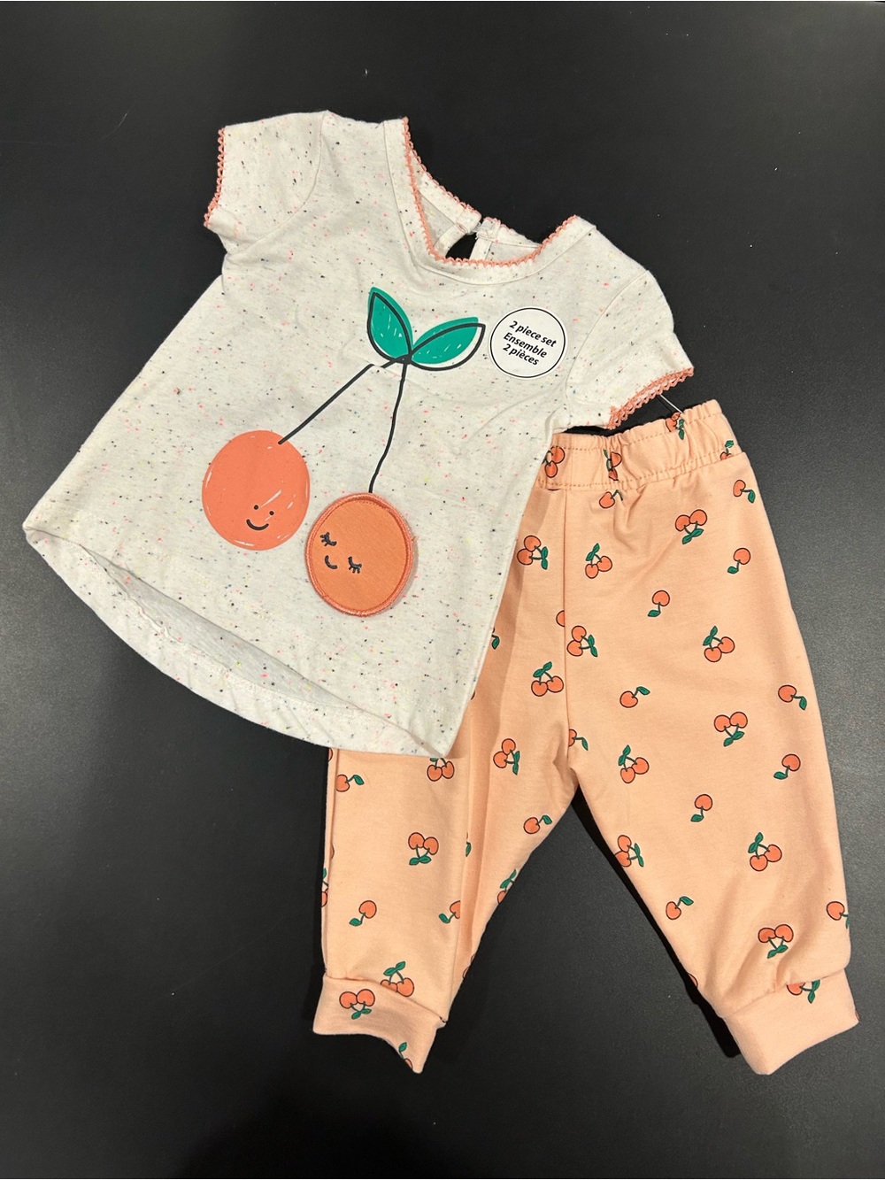 🍒NWT🍒 George Peach Cherry Print Pajama Set - Peach & Cream